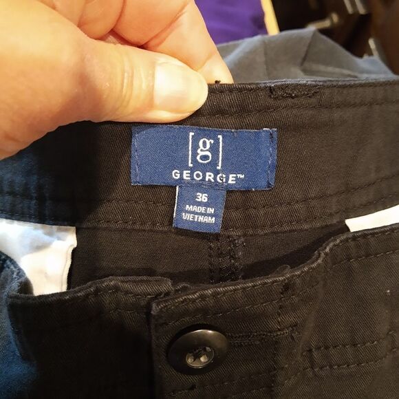 𝅺GEORGE Black Cargo Shorts size 36 - Picture 7 of 8